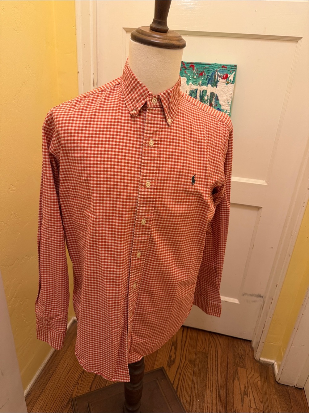 Polo by Ralph Lauren Orange-Red Gingham Button-Down Shirt